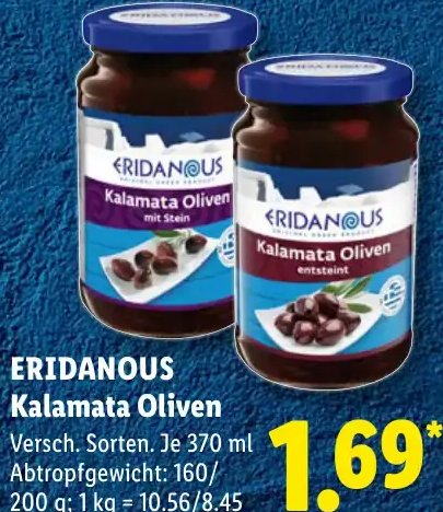 ERIDANOUS Kalamata Oliven