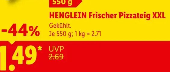 HENGLEIN Frischer Pizzateig XXL