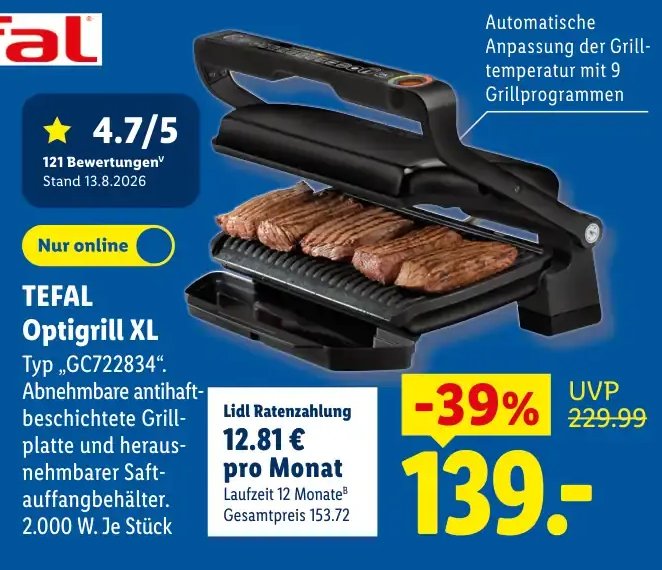 TEFAL Optigrill XL