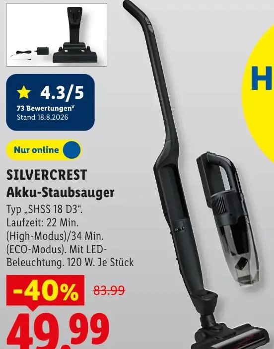 SILVERCREST Akku-Staubsauger
