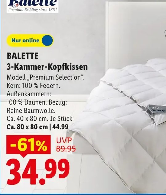 BALETTE 3-Kammer-Kopfkissen