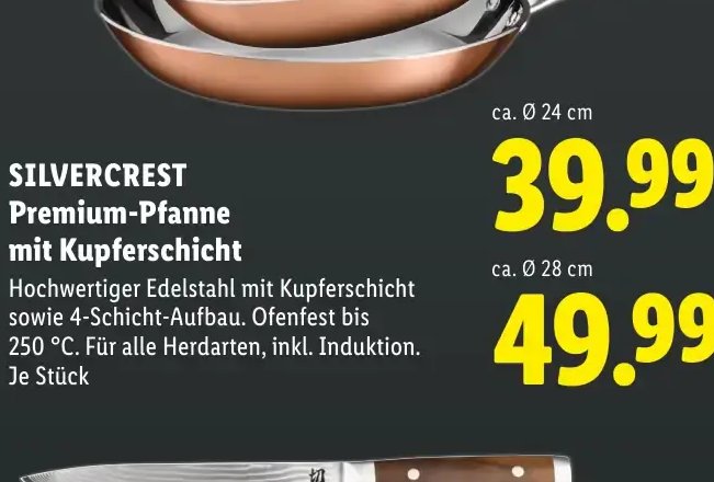 SILVERCREST Premium-Pfanne mit Kupferschicht