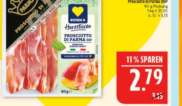 EDEKA Herzstücke Prosciutto di Parma DOP