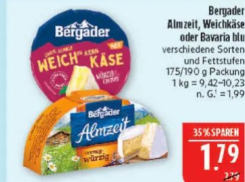 Bergader Almzeit, Weichkäse oder Bavaria blu