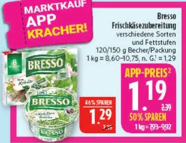 Bresso Frischkäsezubereitung