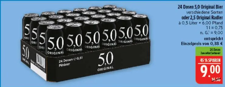24 Dosen 5,0 Original Bier