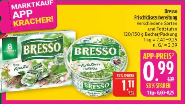 Bresso Frischkäsezubereitung