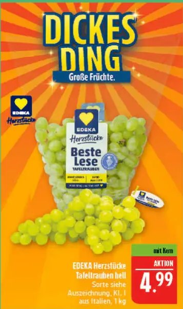 EDEKA Herzstücke Tafeltrauben hell