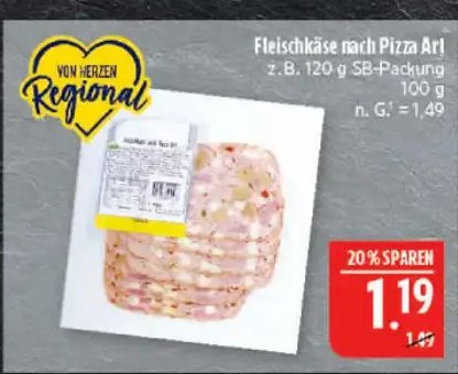Fleischkäse nach Pizza Art