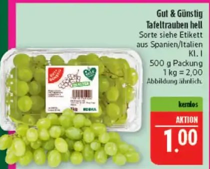 Gut & Günstig Tafeltrauben hell