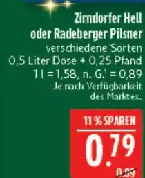 Zirndorfer Hell oder Radeberger Pilsner