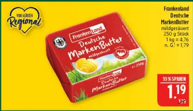 Frankenland Deutsche Markenbutter