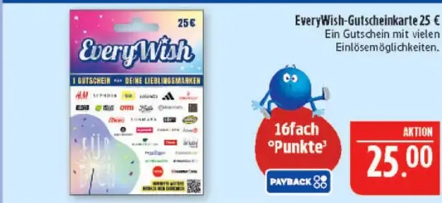 EveryWish-Gutscheinkarte 25 €