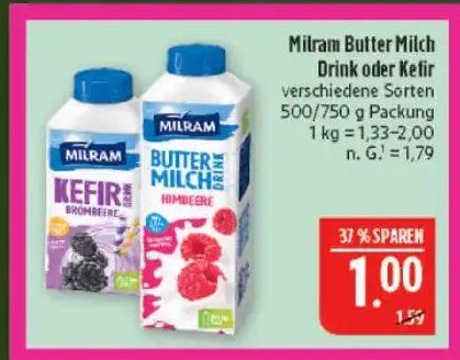 Milram Butter Milch Drink oder Kefir