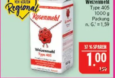 Rosenmehl Weizenmehl Type 405