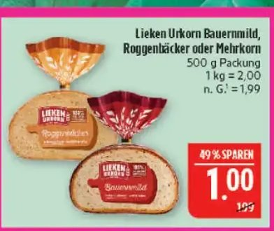 Lieken Urkorn Bauernmild, Roggenbäcker oder Mehrkorn