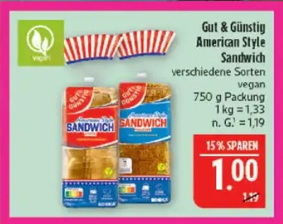 Gut & Günstig American Style Sandwich