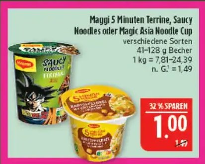 Maggi 5 Minuten Terrine, Saucy Noodles oder Magic Asia Noodle Cup