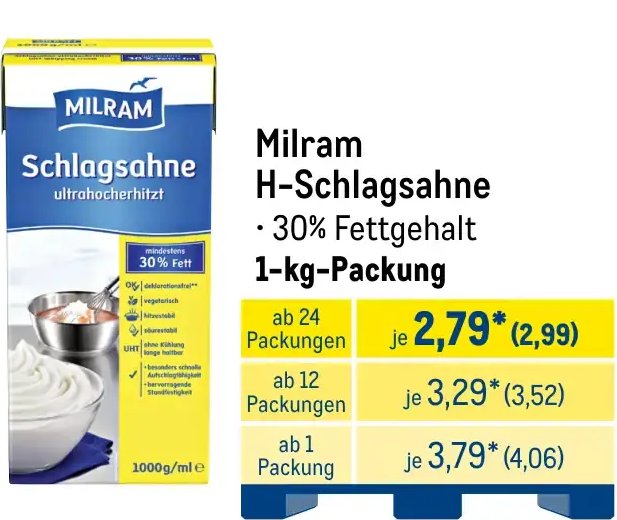 Milram H-Schlagsahne