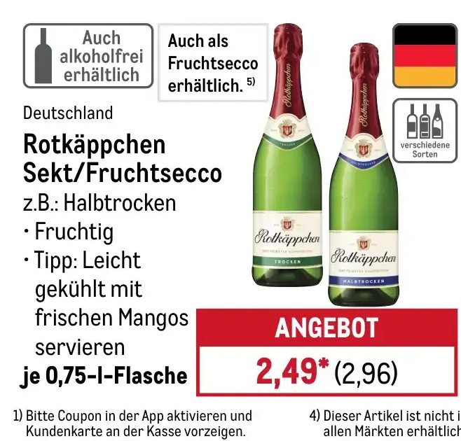 Rotkäppchen Sekt/Fruchtsecco