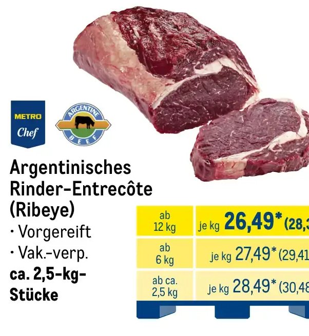 Argentinisches Rinder-Entrecôte (Ribeye)