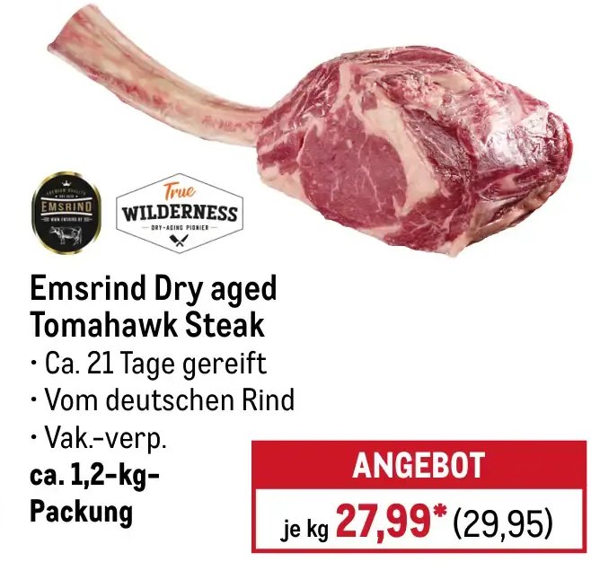 Emsrind Dry aged Tomahawk Steak