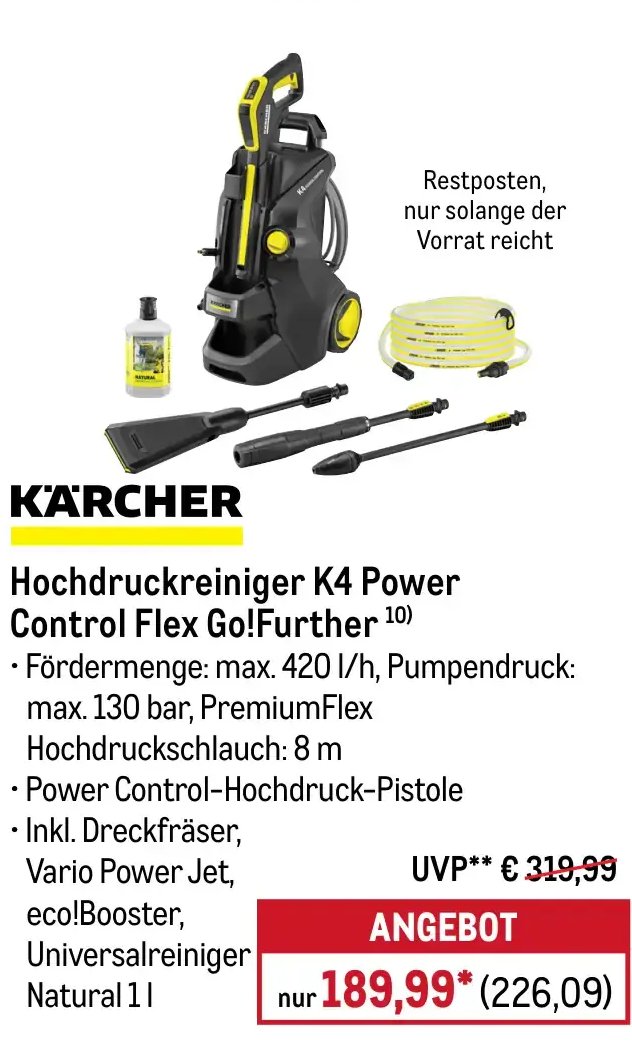 Hochdruckreiniger K4 Power Control Flex Go!Further