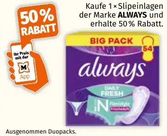 ALWAYS Slipeinlagen