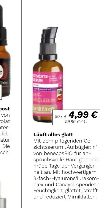 Gesichtsserum „Aufbügler:in“