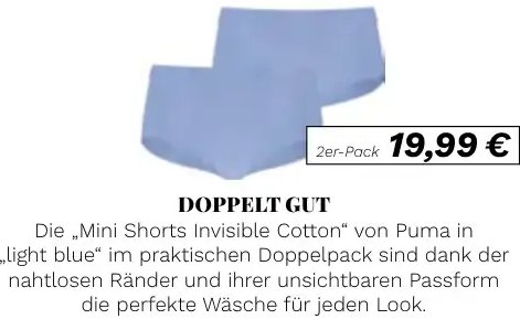 Puma Mini Shorts Invisible Cotton
