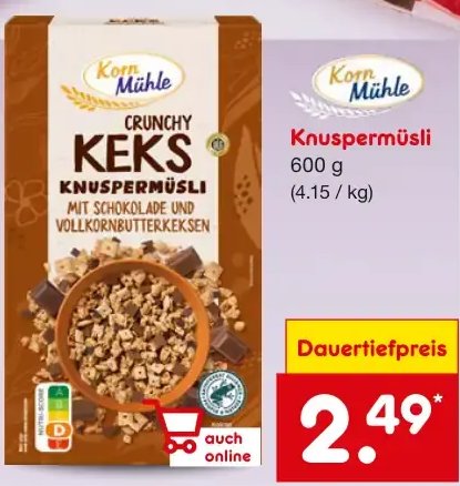 CRUNCHY KEKS KNUSPERMÜSLI