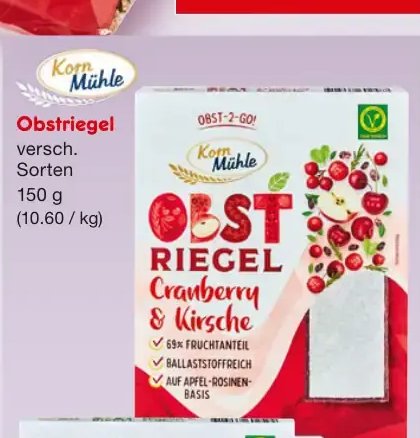OBST RIEGEL Cranberry & Kirsche