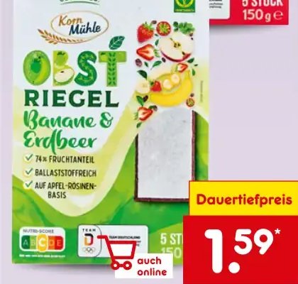 OBST RIEGEL Banane & Erdbeer