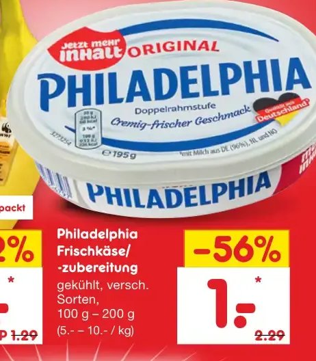 Philadelphia Frischkäse/-zubereitung