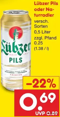 Lübzer Pils oder Naturradler