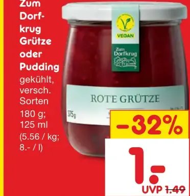 Zum Dorfkrug Grütze oder Pudding