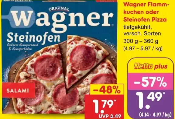 Wagner Flammkuchen oder Steinofen Pizza