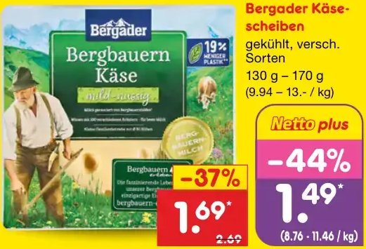 Bergader Käsescheiben