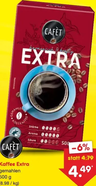 Kaffee Extra gemahlen