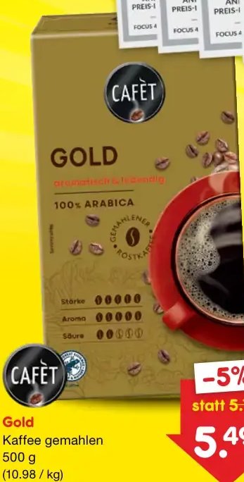 Gold Kaffee gemahlen