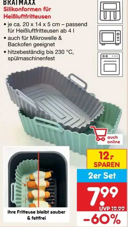 BRATMAXX Silikonformen für Heißluftfritteusen