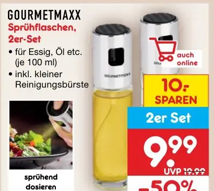 GOURMETMAXX Sprühflaschen, 2er-Set
