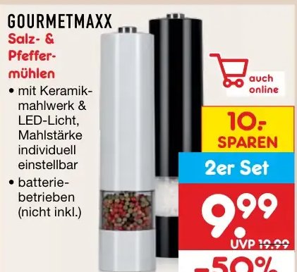 GOURMETMAXX Salz- & Pfeffermühlen