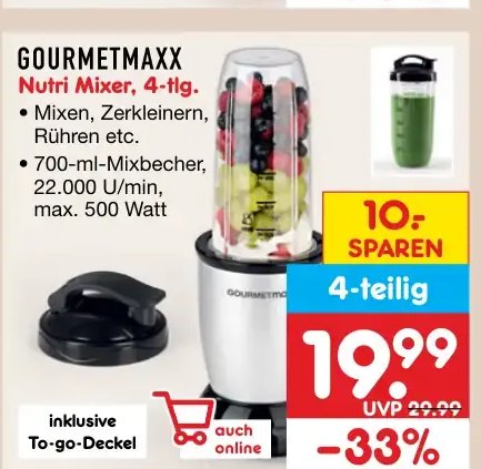 GOURMETMAXX Nutri Mixer, 4-tlg.