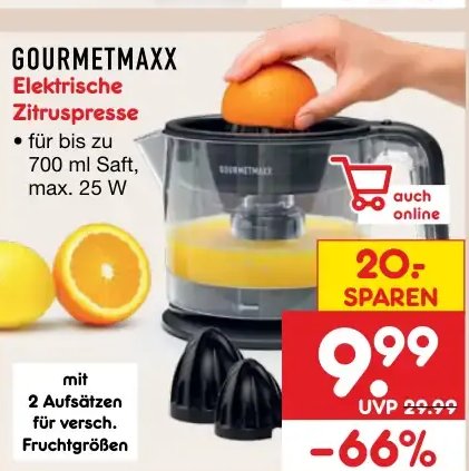 GOURMETMAXX Elektrische Zitruspresse