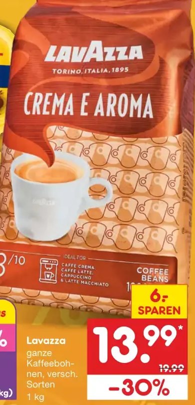 Lavazza ganze Kaffeebohnen