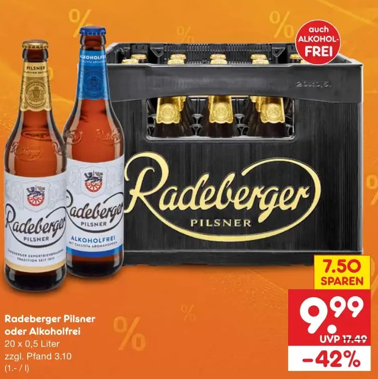 Radeberger Pilsner oder Alkoholfrei