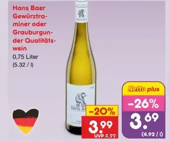 Hans Baer Gewürztraminer oder Grauburgunder der Qualitätswein