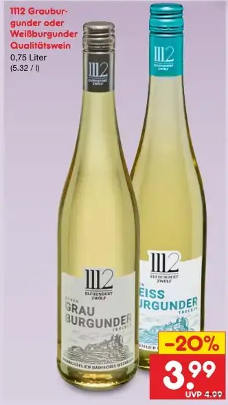 1112 Grauburgunder oder Weißburgunder Qualitätswein