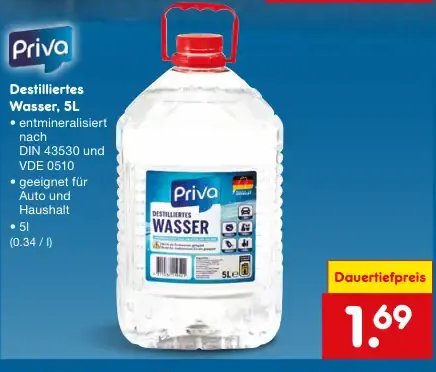 Destilliertes Wasser, 5L